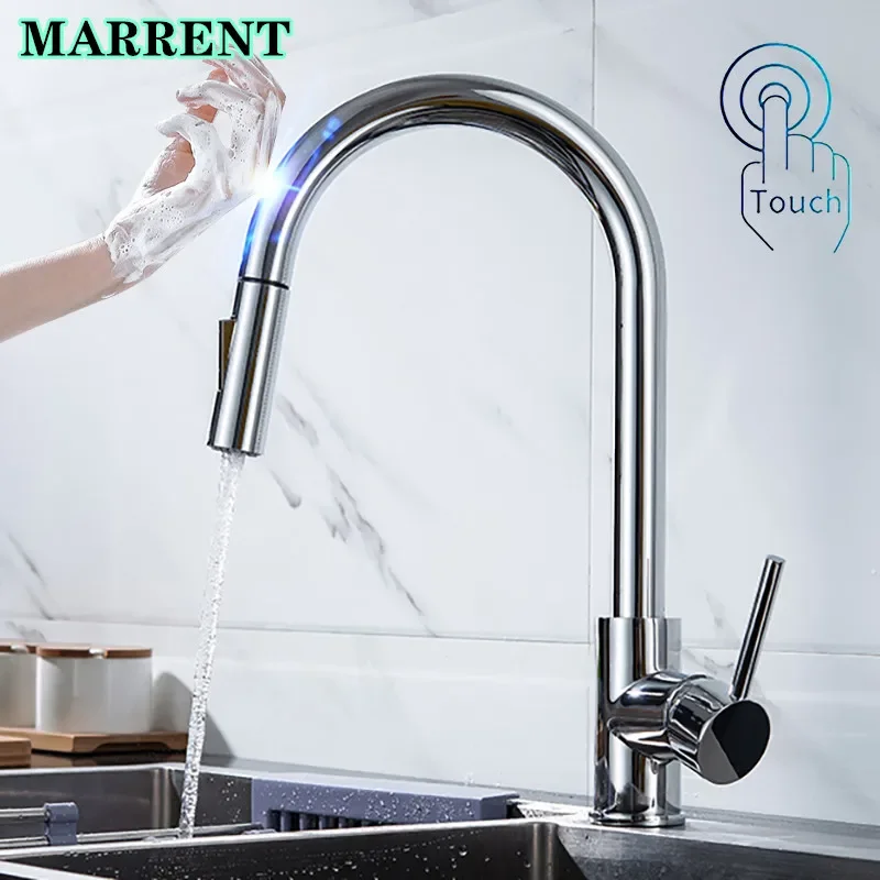 Intelligent Touch Kitchen Faucet Quality Polished Chrome Hot Cold Kitchen Sink Mixer Tap Smart Sensor Touch Kitchen Faucets