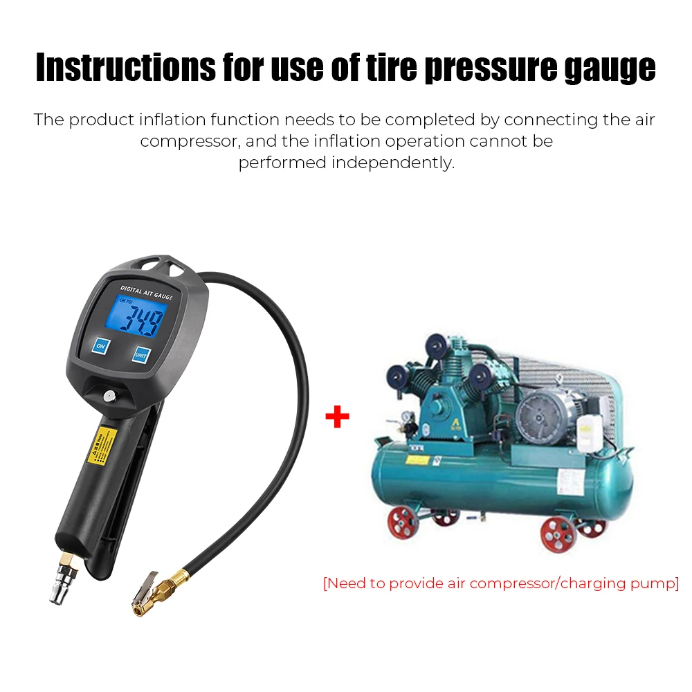 Digital Display Tire Pressure Gauge Auto Accessories High-precision Monitoring Inflation Gun Universal Car Tire Manometro