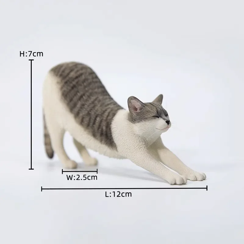 JXK 1/6 Scale Stretching Cat Toys with Head Cover model Simulation Lovely Animals Resin Model for 12inch Action Figures Dolls