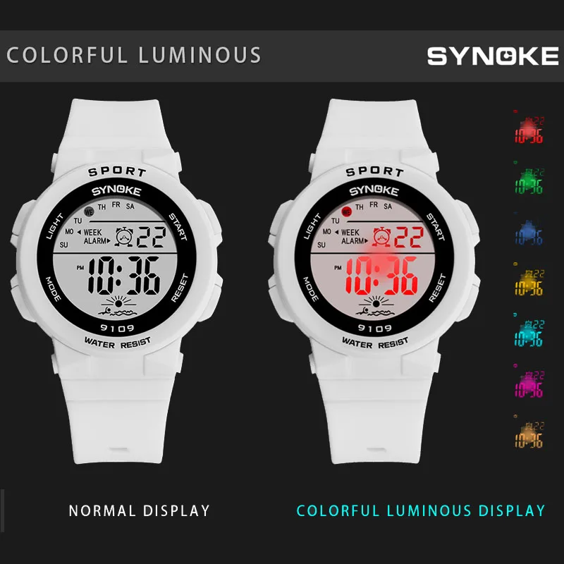 SYNOKE Digital Watch Women LED Waterproof Sports Ladies Wristwatches Multifunction Electronic Female Clock Gift Reloj Mujer