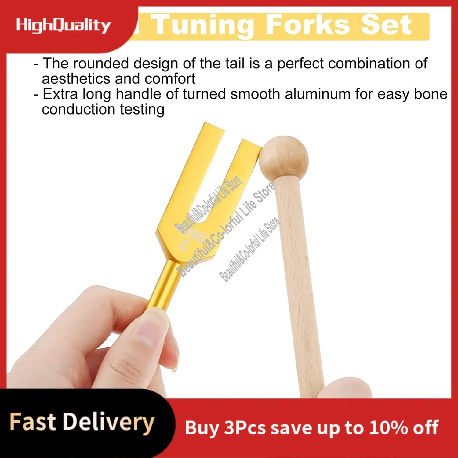 Aluminum Alloy Tuning Forks Set - 4096Hz 4160Hz 4225Hz For Nervous System Testing Sound Healing Therapy Health Care-LICG