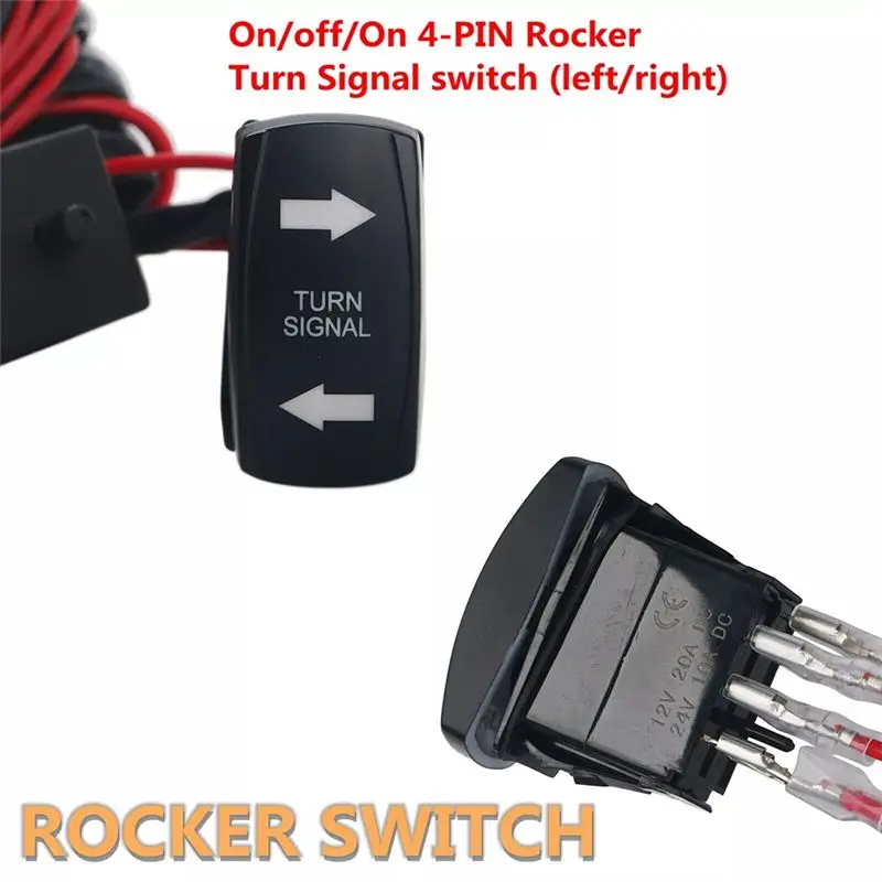 A95E-Motorcycle Universal Rocker Switch Turn Signal Kit Horn Flasher Relay Kit For SXS UTV ATV Dirt Bike Polaris Kawasaki