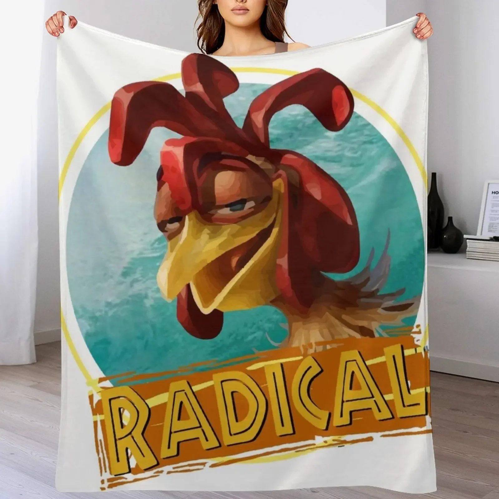 

chicken joe surfs up - Radical! quote Throw Blanket Baby Plush Luxury Throw sofa bed Blankets