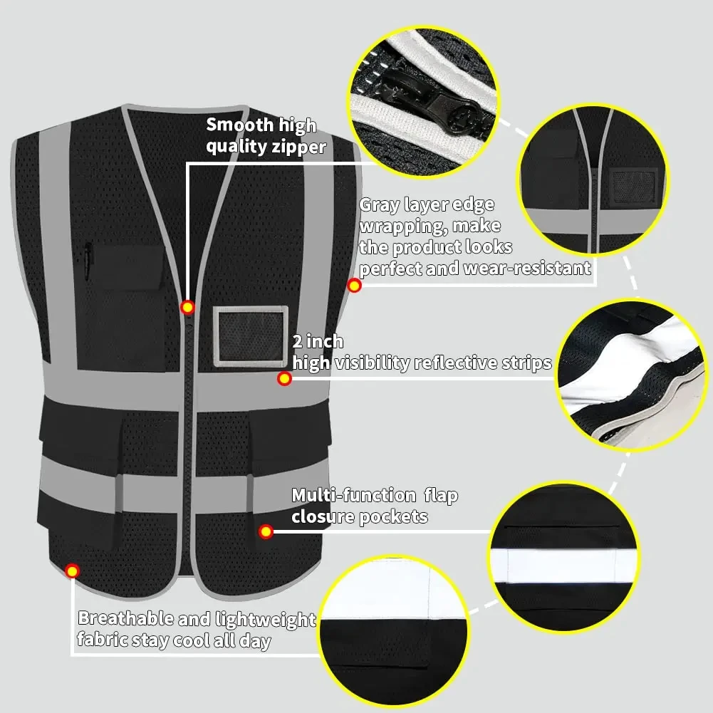 

Reflective Safety Vest High Visibility blank XXXL Motorcycle Jacket Safety Vest Fluorescent Signal For Men Woman