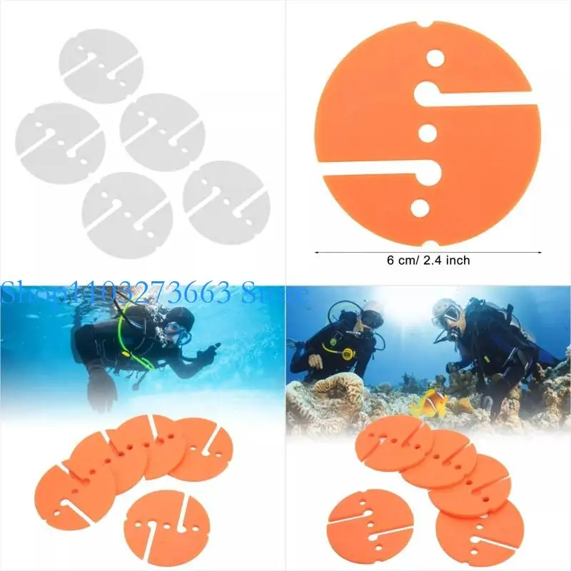 

R6FE 5Pcs Diving Line Circle Marker Scubas Safety Rope Line Marker for Underwater