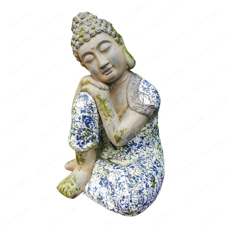 Outdoor Garden Buddha Statue Zen Ornament Courtyard Sleeping Buddha Decoration Floor Landscape Art Landscape Creative