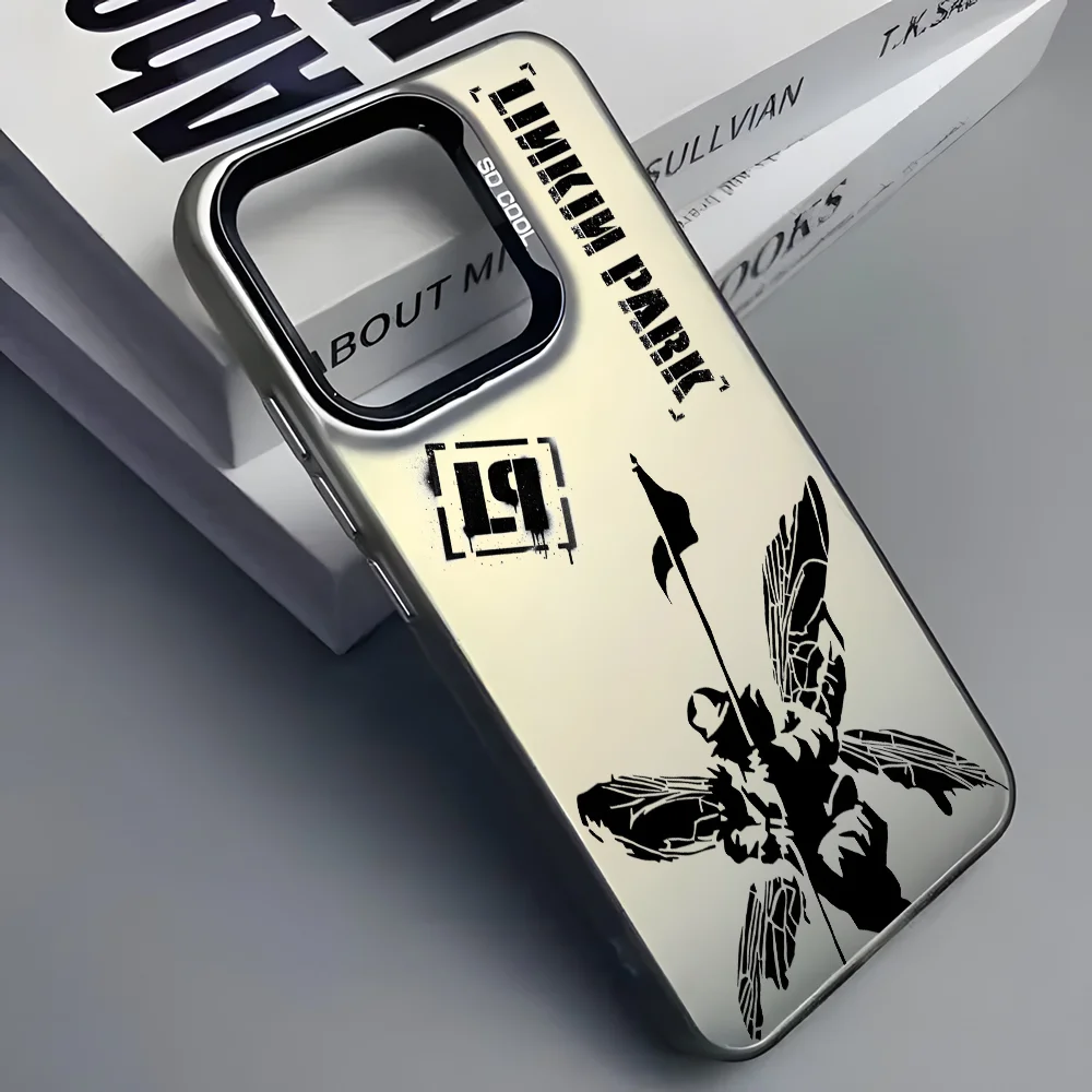 Rock Roll Phone Case For IPhone 16 15 14 13 12 11 Pro Max Grey Black Matte Ultra-thin Soft Candy Abrazine L-Linkin P-Park Funda