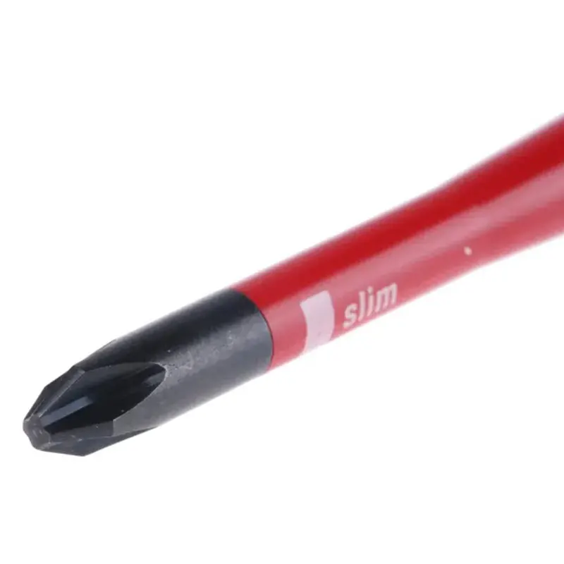 Imagem -05 - Chave de Fenda Phillips Comprimento Visível da Lâmina Ferramentas Isoladas Testadas por Vde Softfinish Slimfix Ph2 Chave de Fenda 100 mm Wiha35394