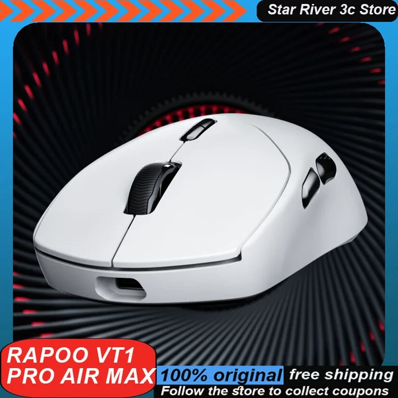 Rapoo Vt1 Pro/Air Max Wireless Mouse Paw3950 4k+8k Return Rate 10 Key Programmable Lightweight Ergonomics Laptop Gaming Mouse