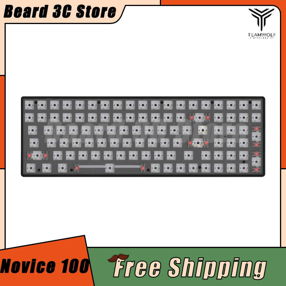 

Teamwolf Novice 100 Mechanical Keyboard Kit Hot Swap Three Mode Monochrome Backlight Gaming Keyboard Office Pc Gamer Accessories