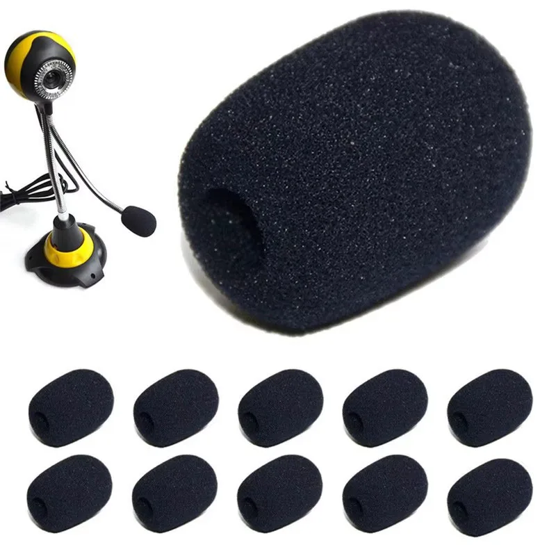 

10-60 шт./компл. черные сменные поролоновые чехлы для микрофона, ветрозащитные накладки для гарнитуры, новинка
