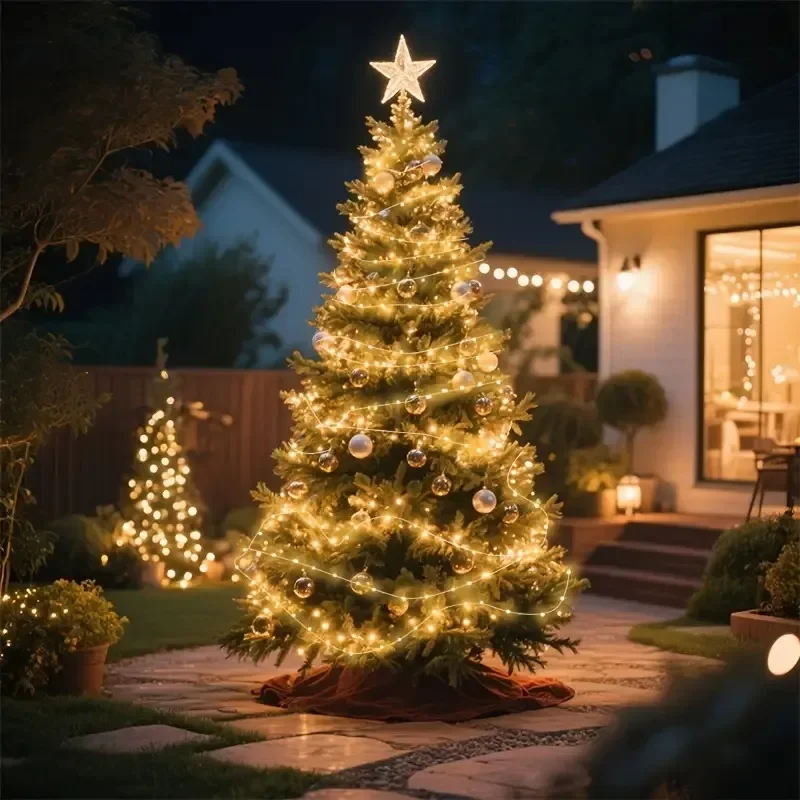 أضواء سلسلة الطاقة الشمسية في الهواء الطلق 8 طرق أضواء الجنية الشمسية السوبر مشرق للماء وميض ضوء لشجرة حديقة عيد الهالوين عيد الميلاد