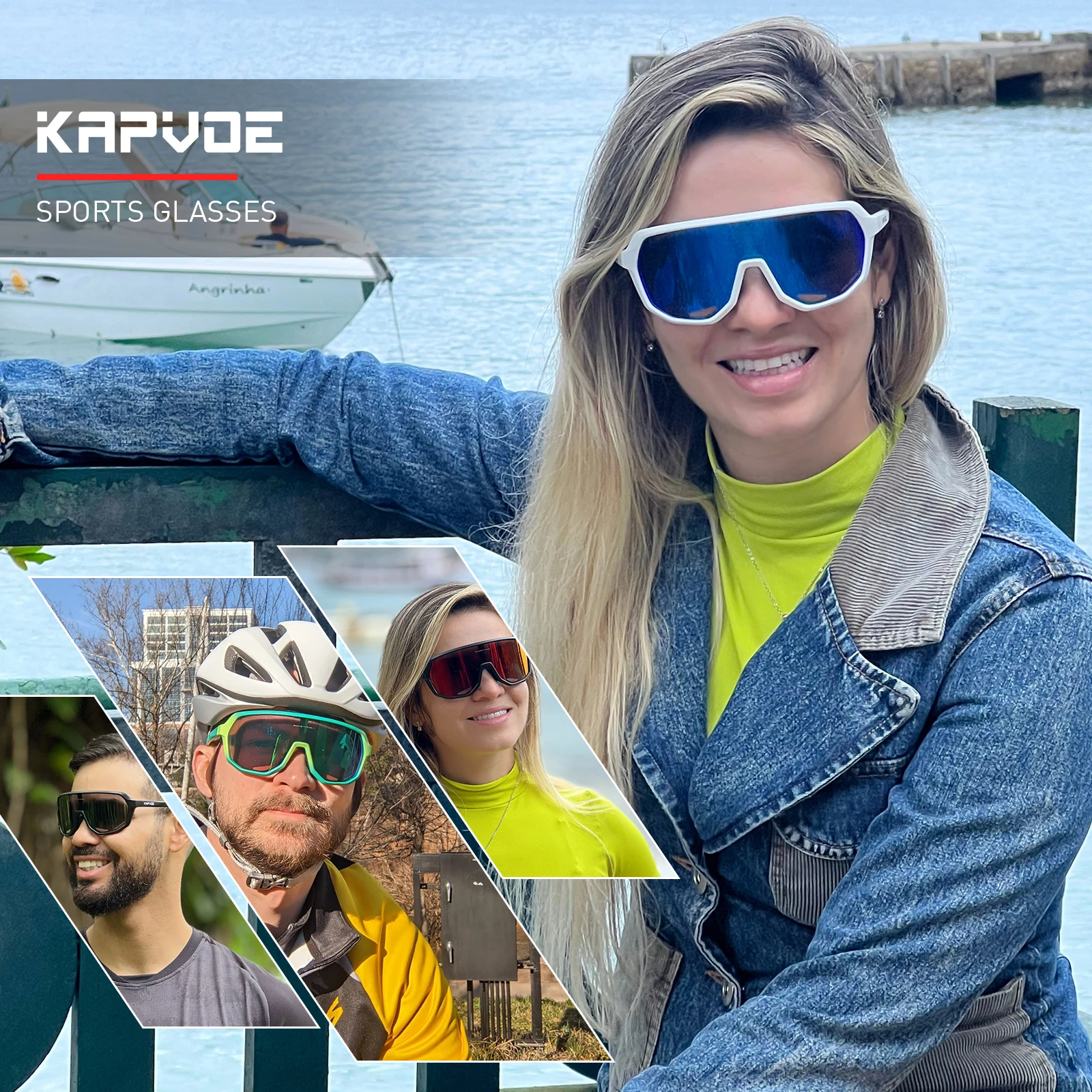 Kapvoe-Photochromic Cycling Sunglasses for Man Driving Bicycle Cycling Glasses Women Road Mountain Bike Outdoor Sport Goggles