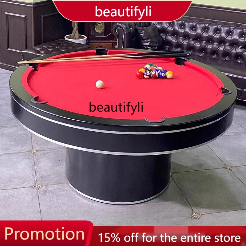 

Круглый бильярдный стол, мраморный коммерческий стол для взрослых, бар «два в одном», КТВ, место для вечеринки, американский стиль, черный восемь A51