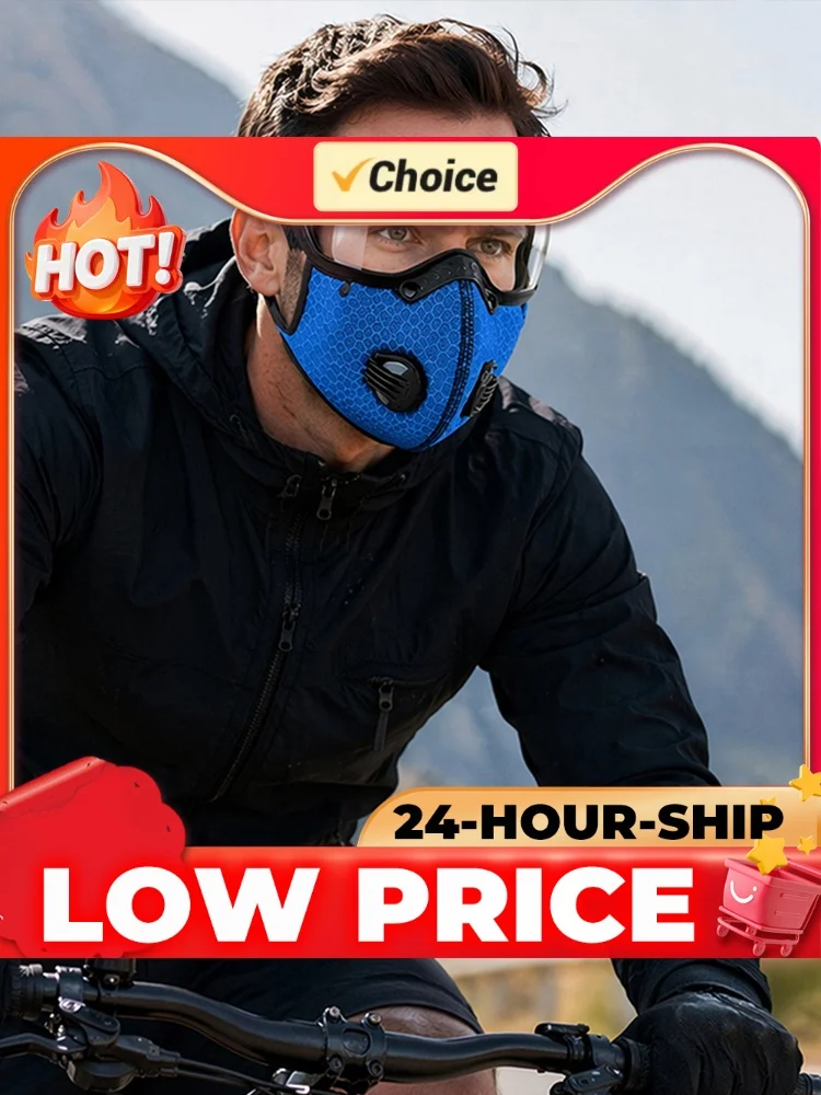 Reusable Carbon Filter Dust Mask with Adjustable Goggles & 10Pcs Filter Adjustable Respirator Mask Windproof for Woodworking