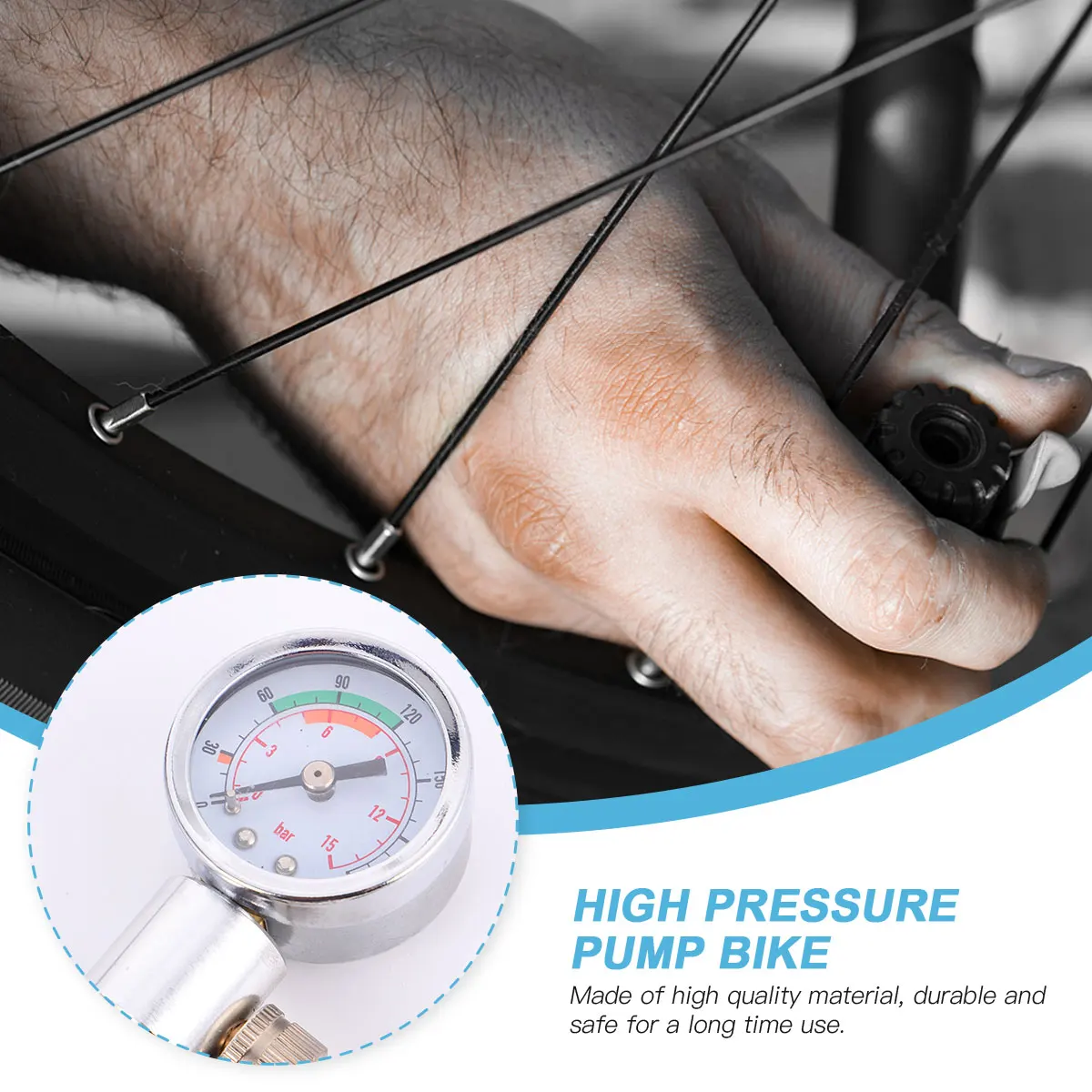 

1 set 1 Set Portable High Pressure Pump Bike Tire Inflator 210 Psi For Bicycle Motorcycle Air Bed Inflatable Lightweight Compact