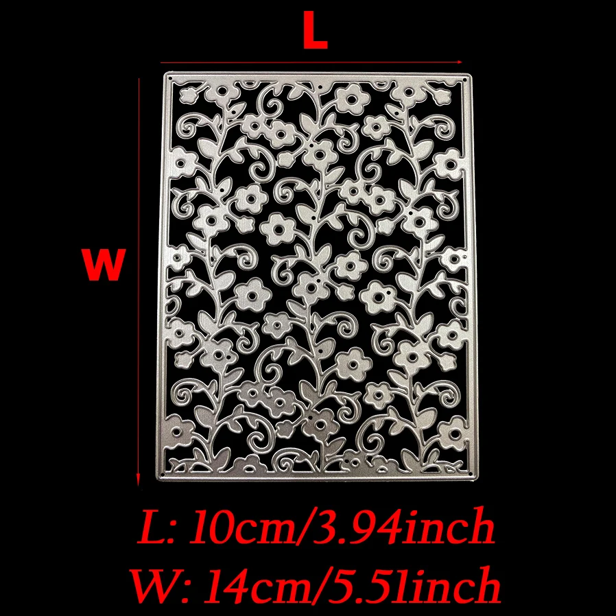 1pc Flowers Background Rectangle Frame Metal Cutting Dies for DIY Scrapbooking Album Greeting Card Making Paper Craft view 3