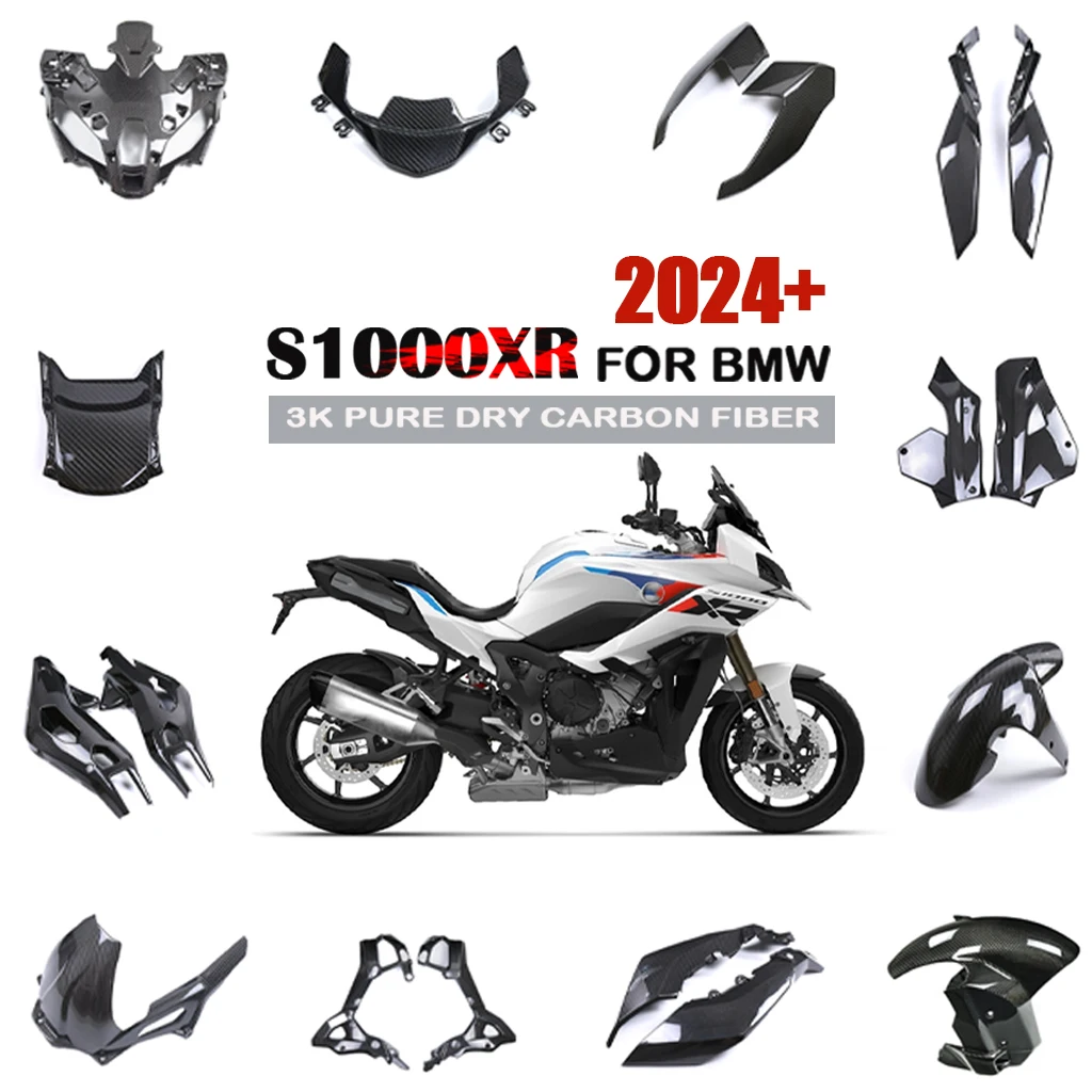 Motorrad-Seitenverkleidung, Kraftstofftank, Motorrahmenabdeckung, Verkleidungs-Kit, 3K, 100 % Kohlefaser, für BMW S1000XR 2024 2025 2026