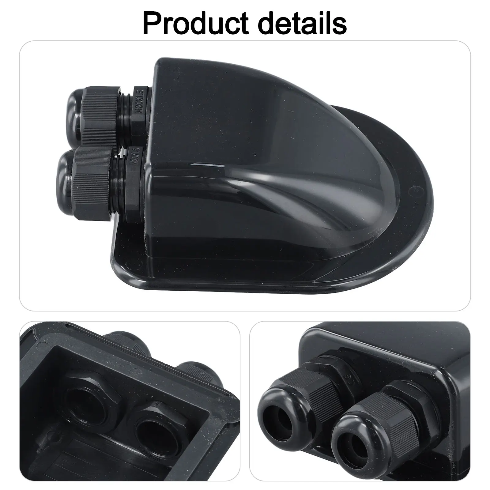 Solar Cable Grommet Box ABS Waterproof Double Hole Entry For RV Boat Deck Photovoltaic Panel Mounting Wire Management Accessorie