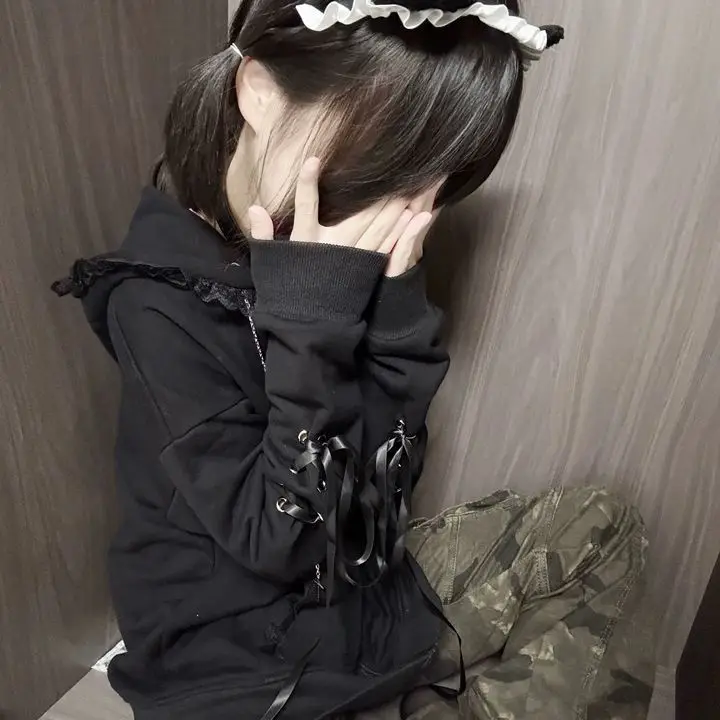 

Толстовка с капюшоном в стиле панк Sle Lace k Jaet, женская осенне-зимняя бархатная цепочка, милая верхняя одежда для ленивой девушки, Y2K Trend, студенческий orm