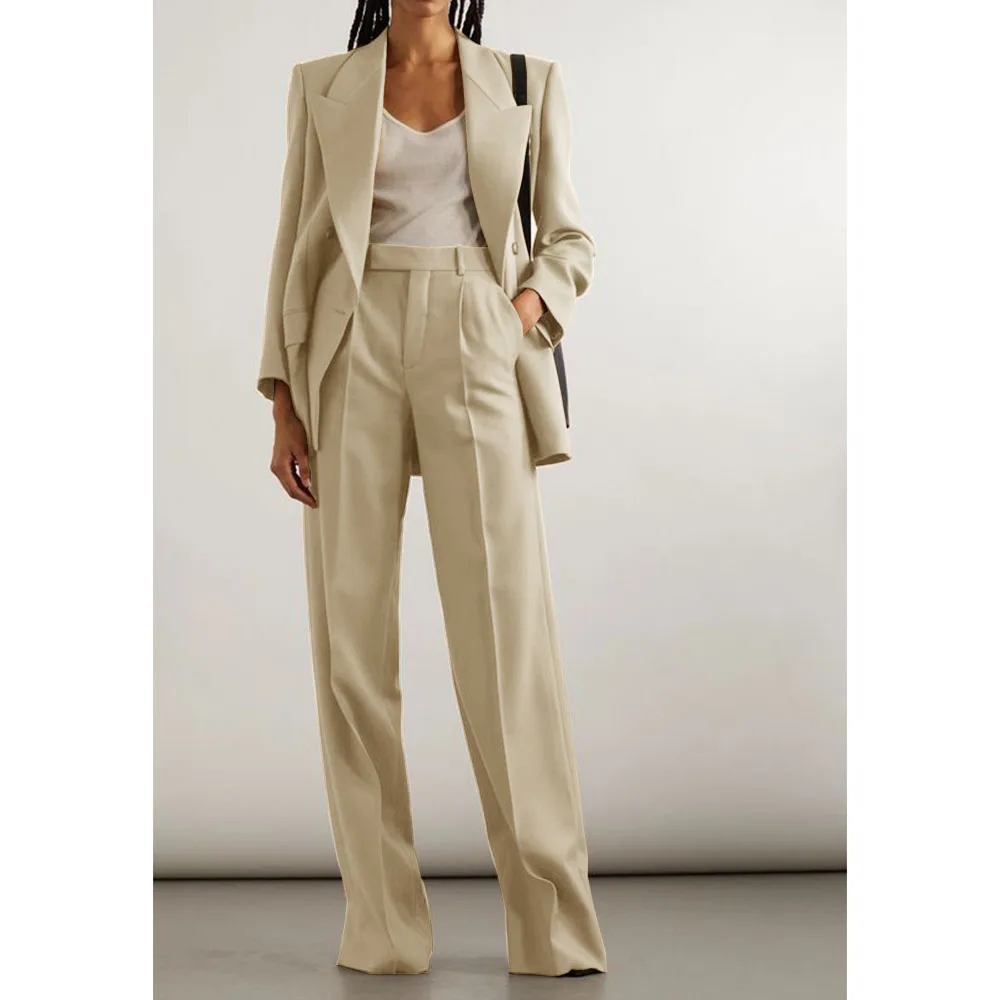 Women\'s Suit Two Piece Suit Single Breasted Elegant Fashion Pants Suit Collar Casual Work Clothes Party Business Pants Suit