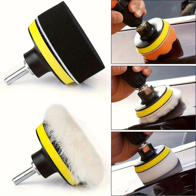 17 PCS Polishing Disc Waxing Buffing Polishing Pad Car Paint Care Polisher Machine Pads Auto Beauty Accessories
