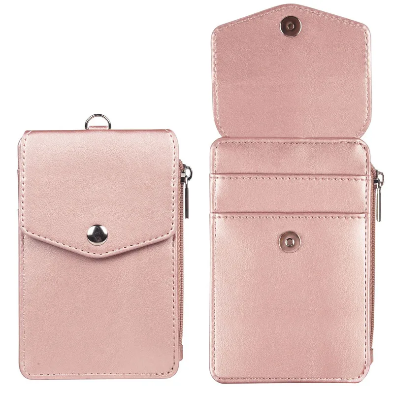 Homens e Mulheres Trabalho Credit Card Holder Carteira, Cinta de pescoço, Zipper Hasp, 5 Slots, Student Staff, ID Card, Ônibus, Desk Organizer, Bolsa, 1Pc