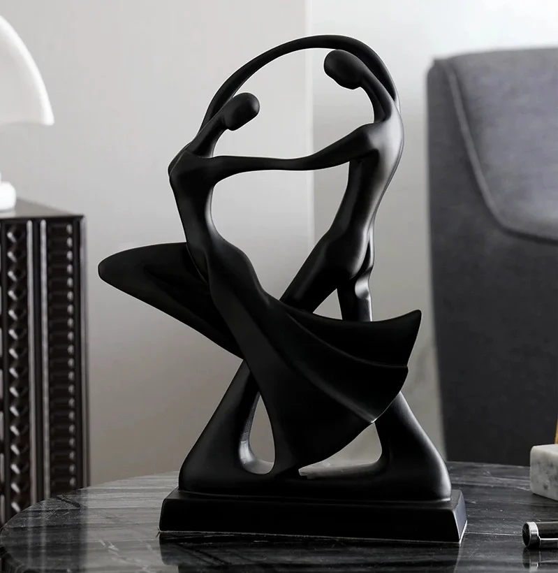 31cm Abstract Artist Marriage Wedding man women Dancer Figurine Resin Statue Living Room Home Desktop Decor Ornament Adult Gift
