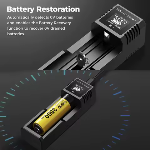 LCD Display Smart Battery Charger USB Li-ion NI-MH Battery Charger Test Capacity Convenient Battery Charger For 18350 18650