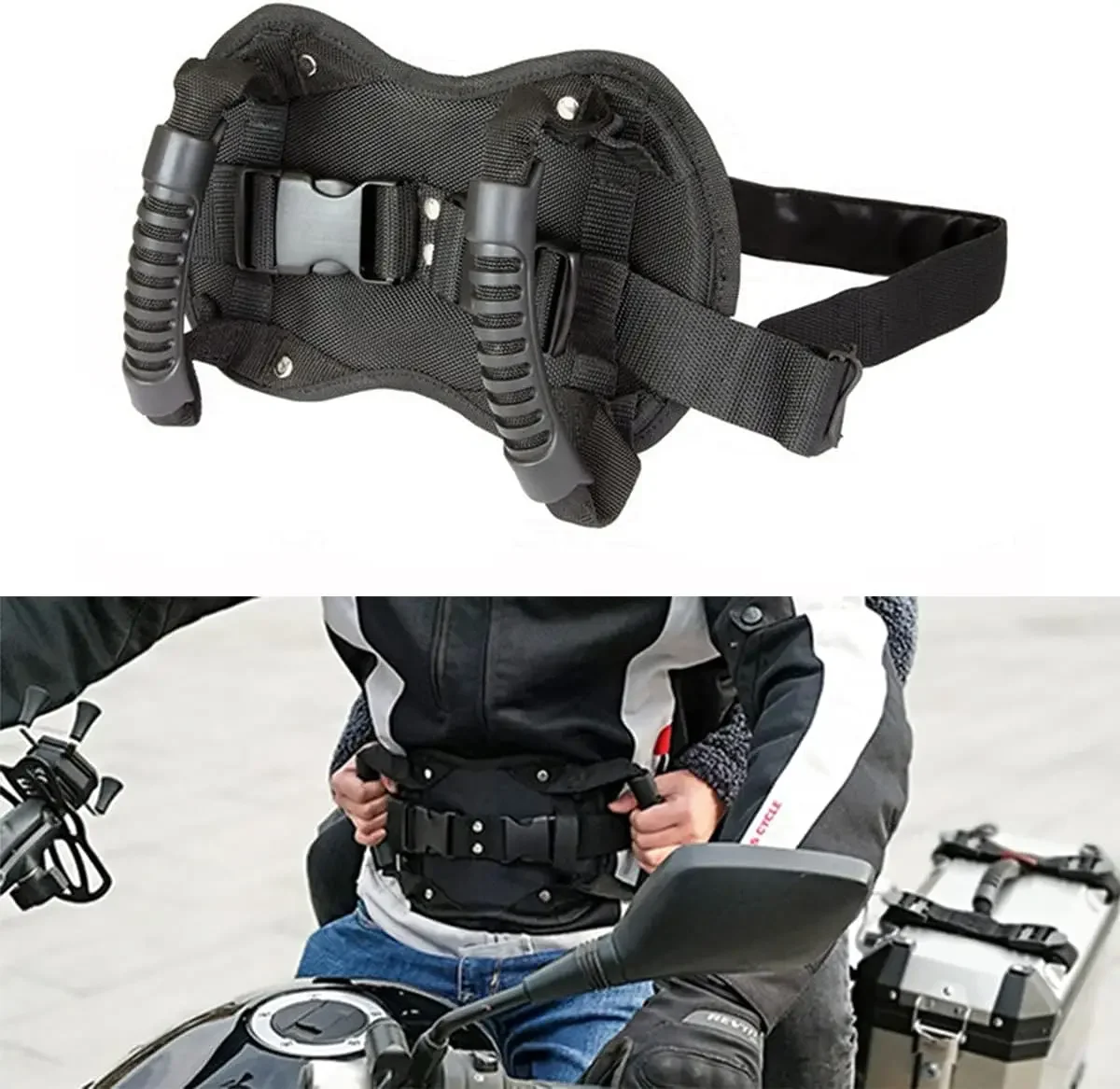 Universal Motorcycle Safety Belt Rear Seat Armrests Beach Snowmobile Rear Seat Handles Non-slip Waistband Motorcycle Accessories