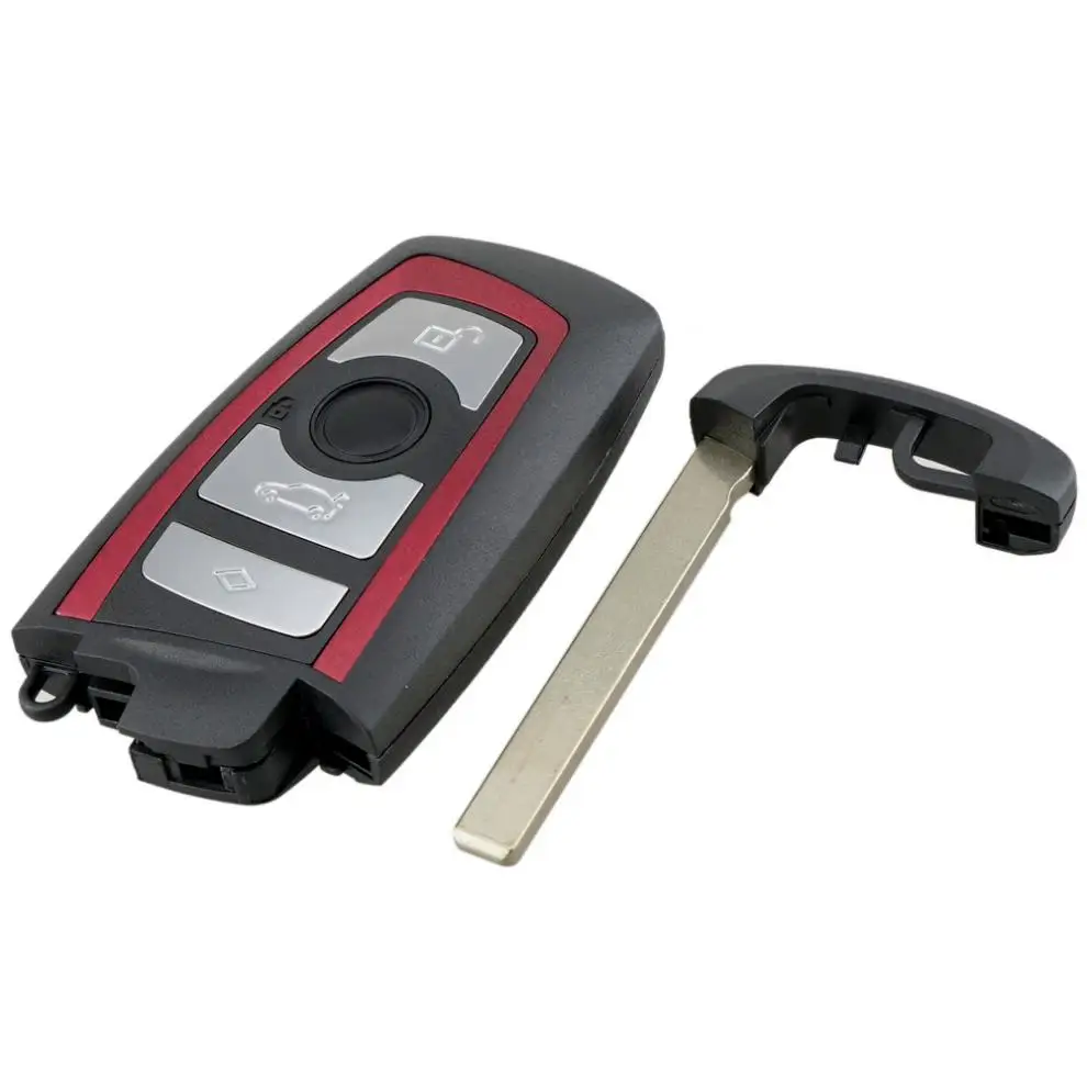 Custodia portachiavi per telecomando per auto a 4 pulsanti adatta per telaio BMW F FEM BDC CAS4 CAS4 Custodia protettiva per chiave 433 MHz con chip PCF7945