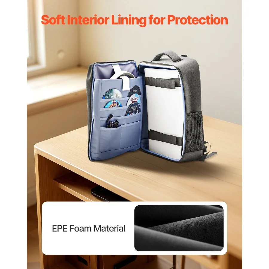 حقيبة ظهر PS5 مزدوجة الكتف للسفر لجهاز بلاي ستيشن 5 PS5 من النايلون النحيف