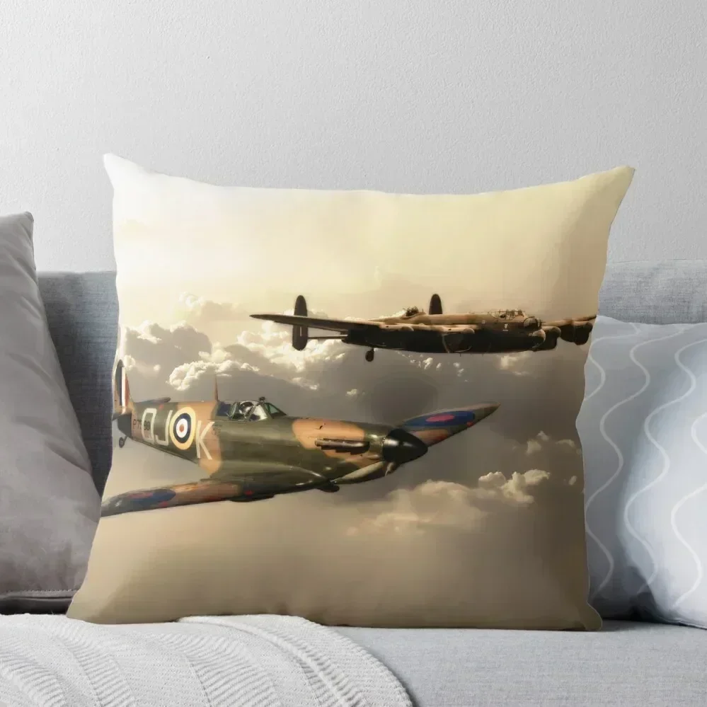 

BBMF Spitfire and Lancaster Throw Pillow Decorative Cushions For Living Room Cushions Cover Christmas Covers pillow