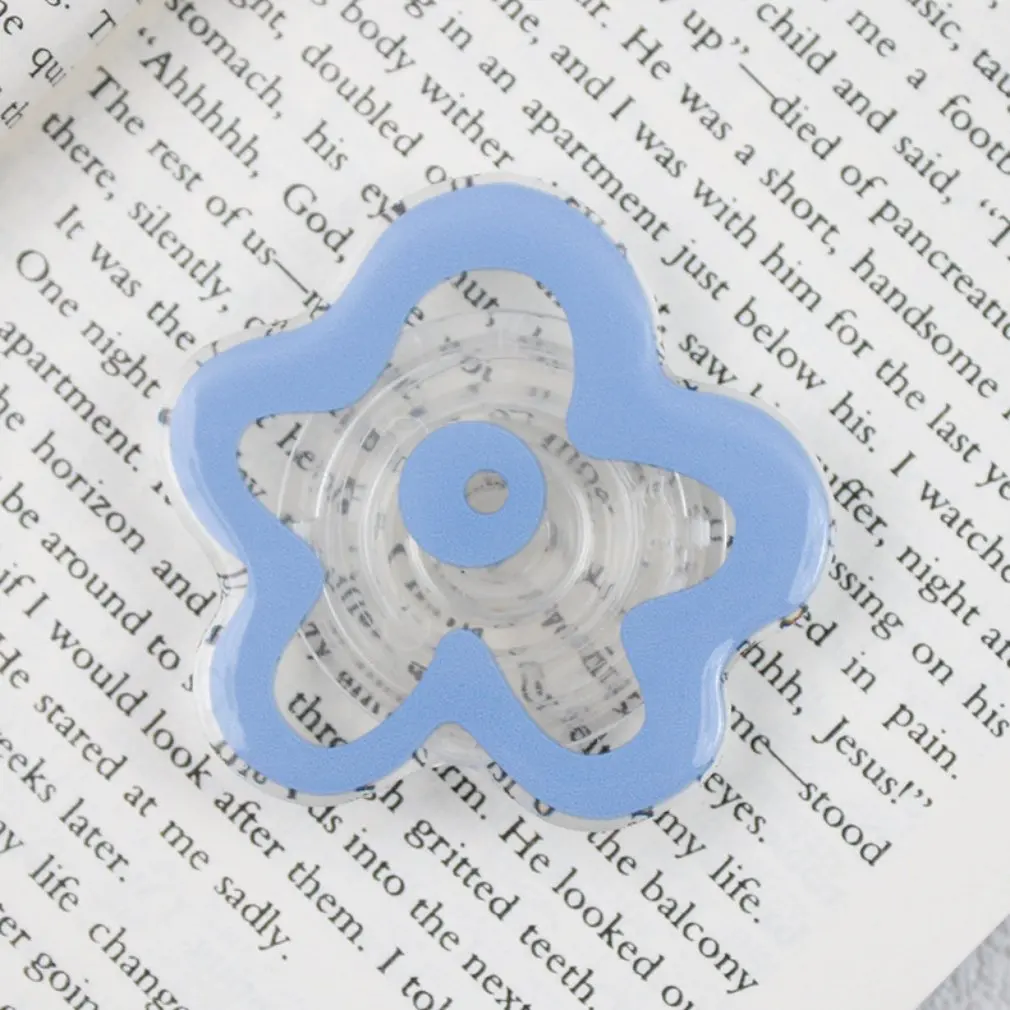 Glossy Transparent Color Flower Foldable Elastic Grip Tok Socket Mobile Phone Holder Ring Talk Support Griptok Universal