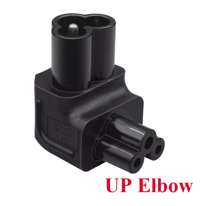 Black Elbow PVC copper 2.5A 250V IEC320-C6 Male to C5 Female plug socket converter for Power printer notebook adapter