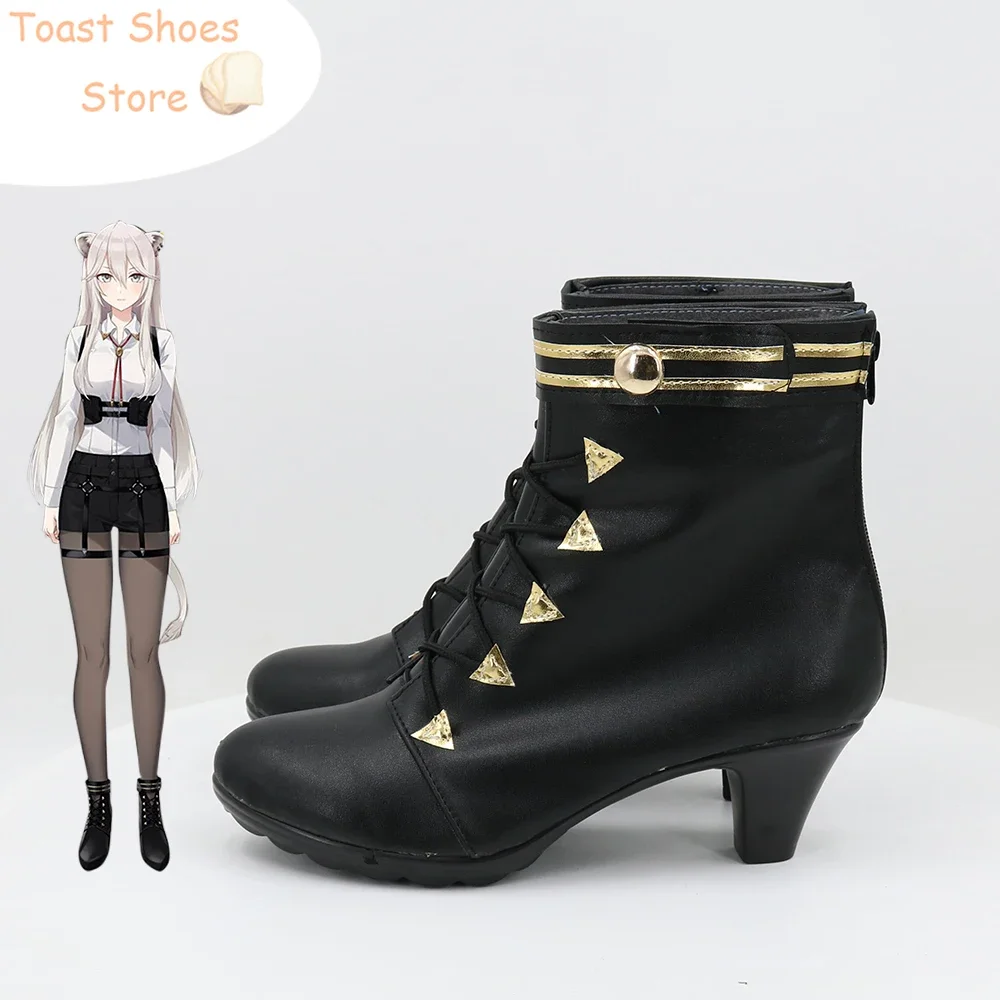 Shishiro Botan Cosplay Shoes Vtuber Cosplay Props PU Leather Shoes Halloween Carnival Boots Costume Prop