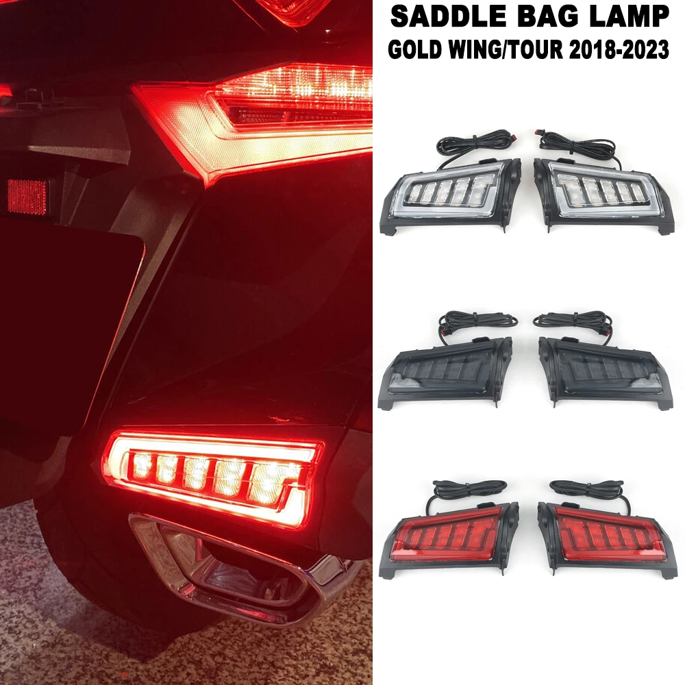 Motorcycle Rear Saddlebag Saddle Bag Turn Signal LED Lights Lamp For Honda Goldwing Gold Wing GL1800 Tour 2018-2023 2022 2021