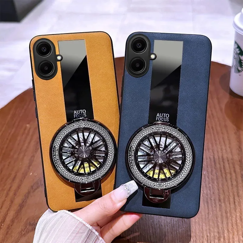 Case For Samsung Galaxy A08 Solid color synthetic leather soft cover with heat dissipation bracket For Samsung Galaxy A07S Cover