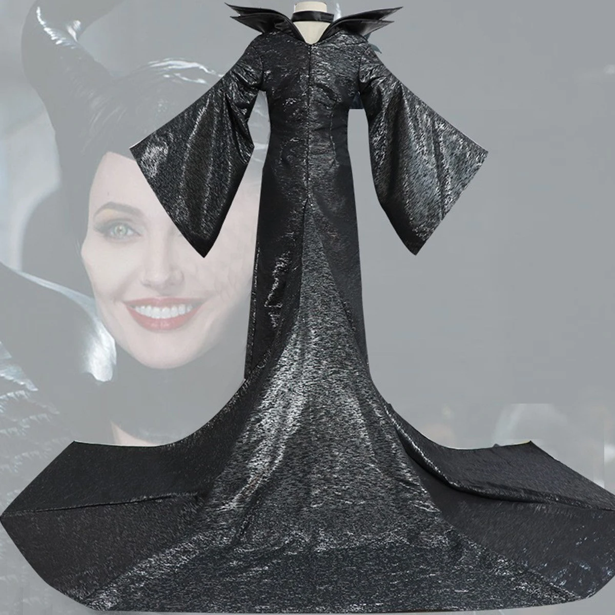 

Maleficent Black Dress Costume Full Set for Movie Performance, Cosplay, Halloween Party Outfit