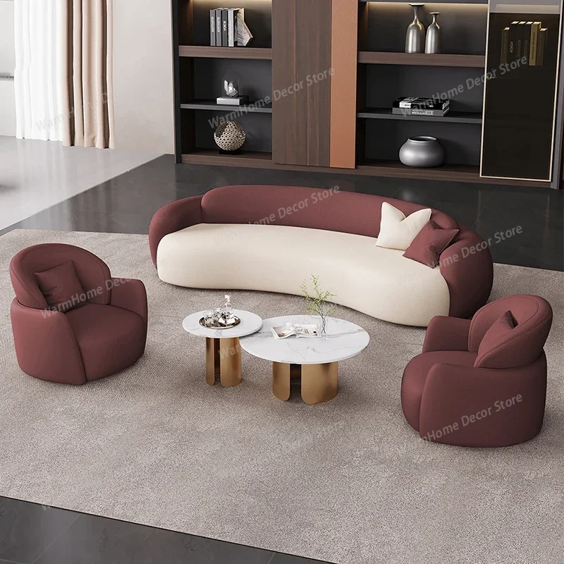 

Sectional Puffs Living Room Sofas Tiny House Curved Designer Relaxing Patio Cute Outdoor Sofa Cloud Lazy Divano Home Furniture