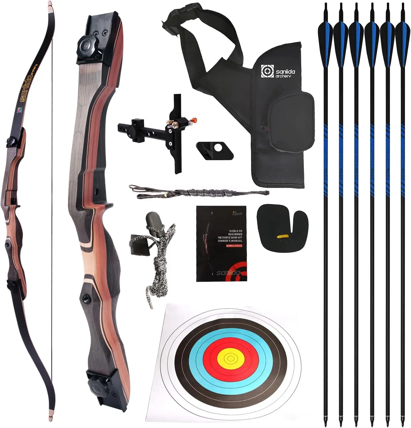 

Target Archery Recurve Bow and Arrows Kit for Adults Youth 48-70 Inch Takedown Bow Set for Training Practice Competition