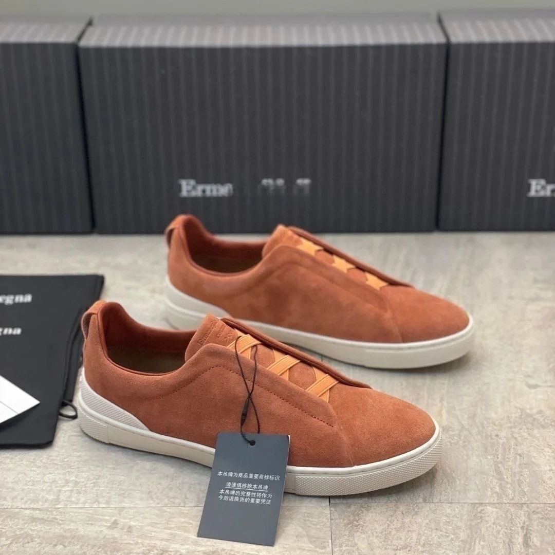

Zegnss Dress Shoes Designer Shoes Men Ermenegildos Zegnbs Soft Lace-Up Business Casual Party Quality Leather Chunky Sneakers