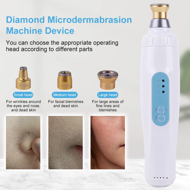 LESEN Mini Przenośny Aparat do Mikrodermabrazji Diamentowej Głębokiego Oczyszczania i Złuszczania Poprawiający Zgorzelę i Matową Skórę Usuwający Wągry