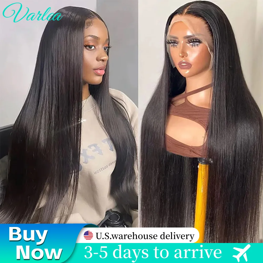 Wig Rambut Asli Varlea 40 Inch Straight Hd Lace Frontal 13x6 13x4, Wig Lace Front Bone Straight, Wig Rambut Manusia Natural Pre-Plucked Untuk Wanita