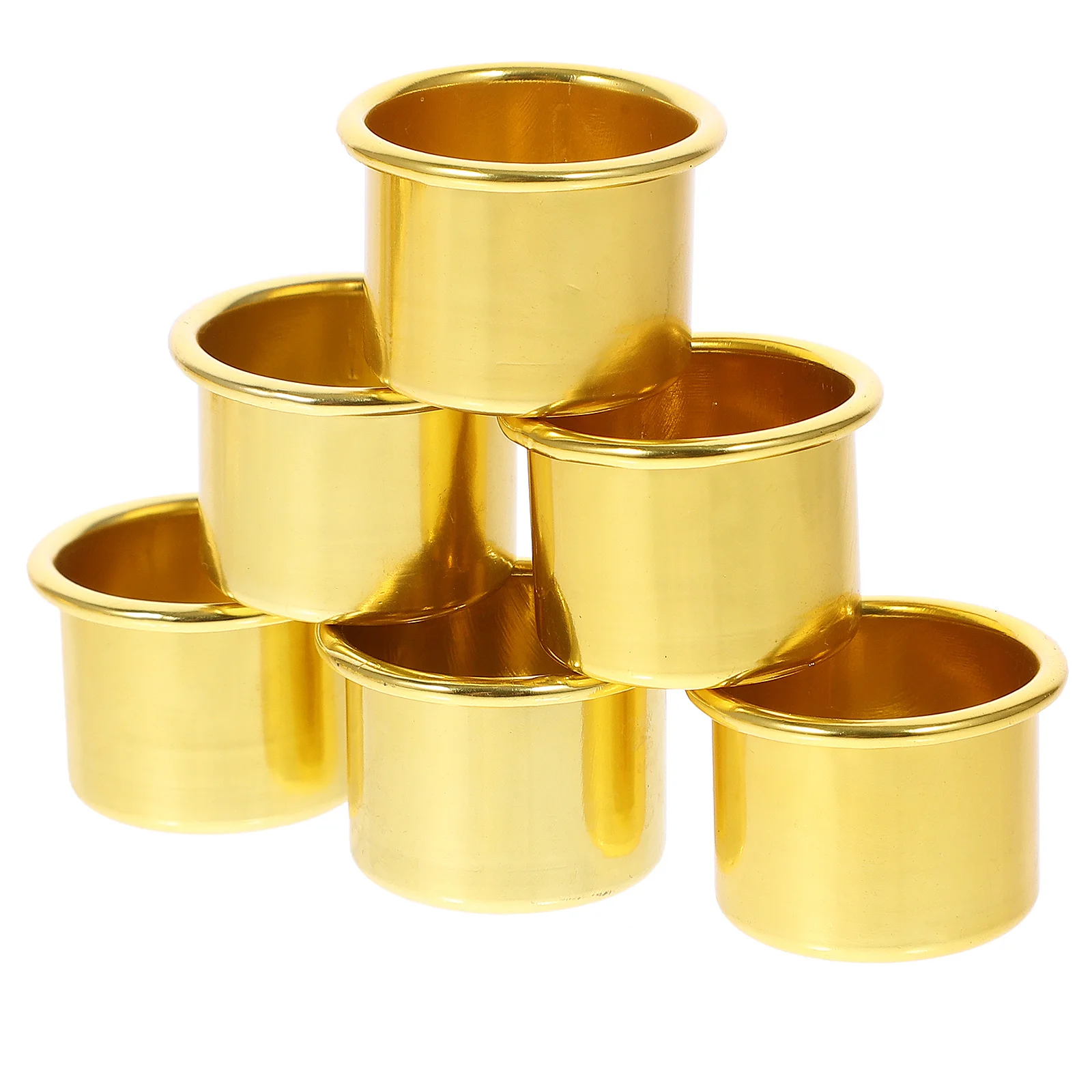 

30Pcs Golden Aluminum Cup Rustproof Decorative Holders for Home Party Wedding Candlestick Holder Cup Insert