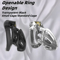 18+ Slave Openable Ring Design Male Chastity Device Breathable Vent Hole Cock Cage Openable Penis Ring Couple Adult Sex Toys