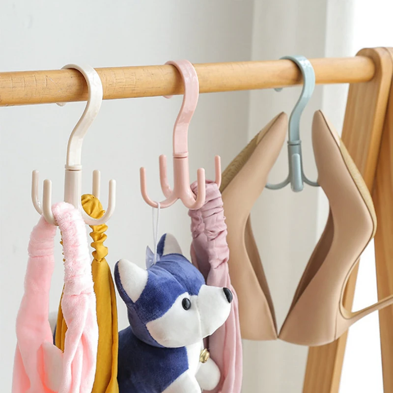 

Space Saving Rotated Hanger Hooks Wardrobe Clothes Rack Hanger Organizer Bag Hanger Shoes Belt Scarf Hanging Rack Closet Hanger