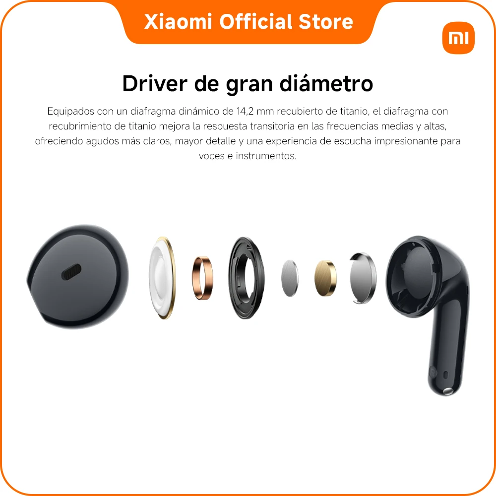 Official | REDMI Buds 8 Active, Tecnología de Reducción de Ruido en Múltiples Ilamadas, Duración de la Batería Mejorada, Curva In-ear Optimizada, Compactos y Cómodos, Potente Controlador de 14,2 mm con Diafragma de Titanio para una Claridad Pura 6