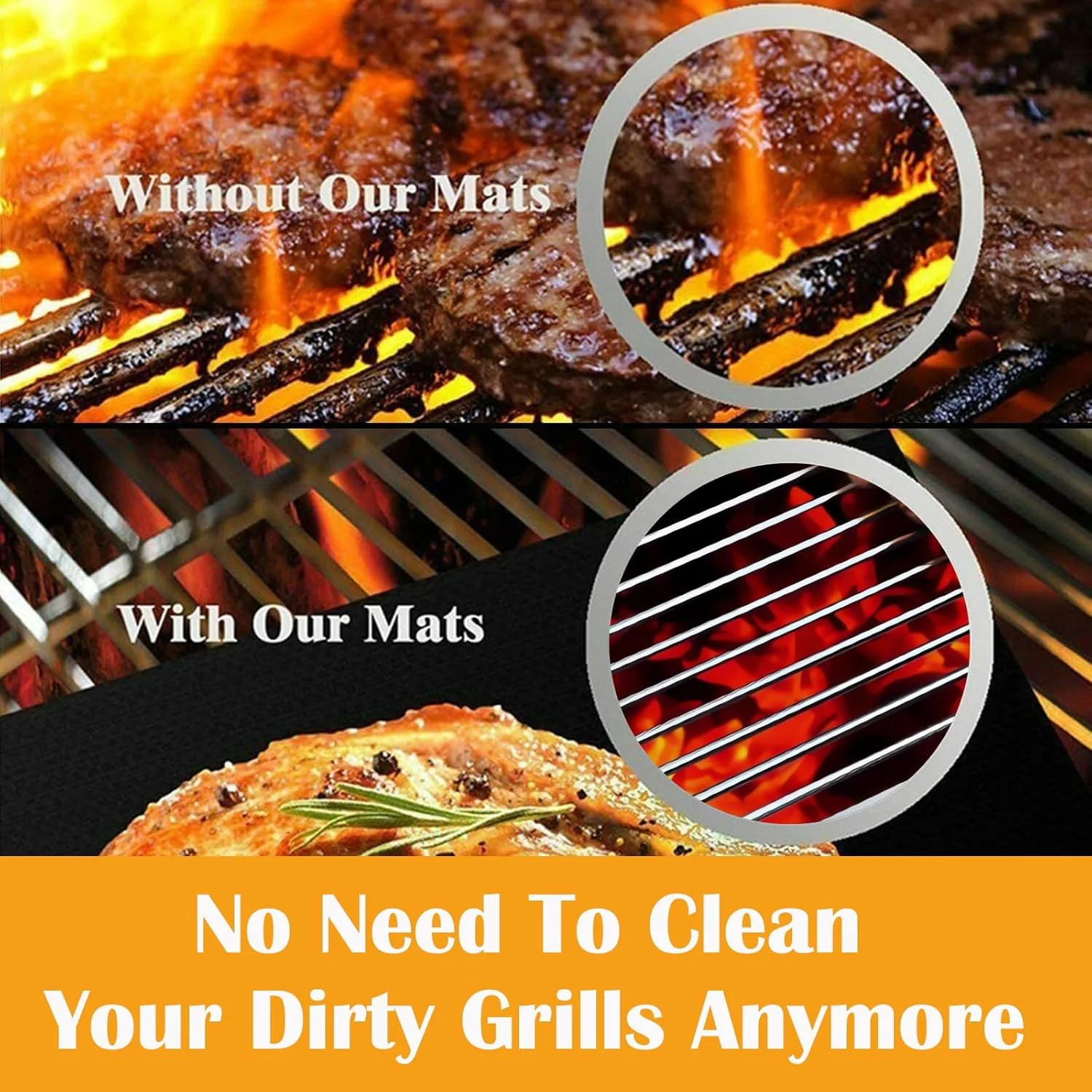 1-10PCS BBQ Grill Mat Non-stic - Kitchen Baking Tray Organiser recension och pris