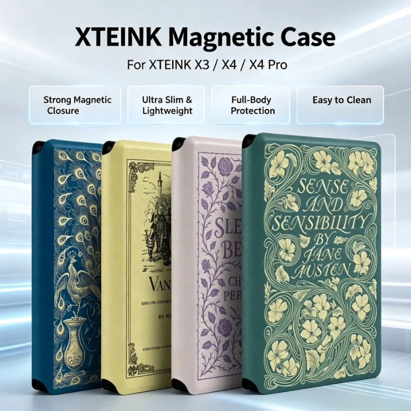Magnetic Protective Case for XTEINK X4Pro Reader E-book Case Protective Shell X3 X4 Reader Case Retro Style Custom Shell Gifts